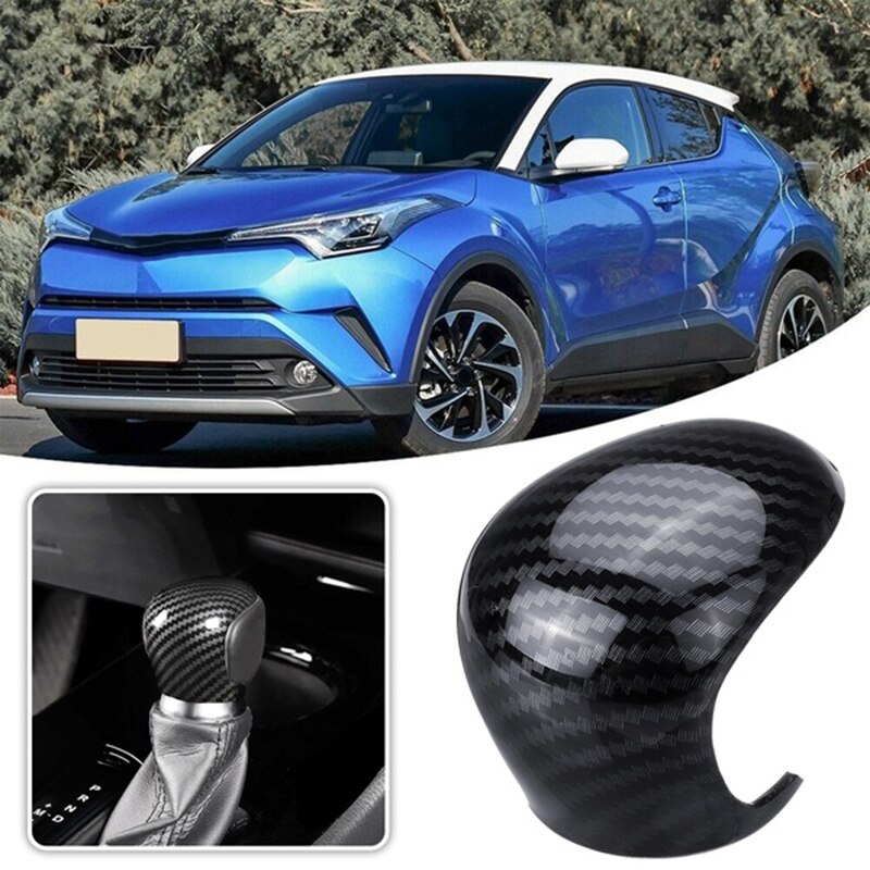 for Toyota CHR C-HR 16-19 Carbon Fiber Shift Knobs Shift Lever Gear Shift Decorate Cover Trim