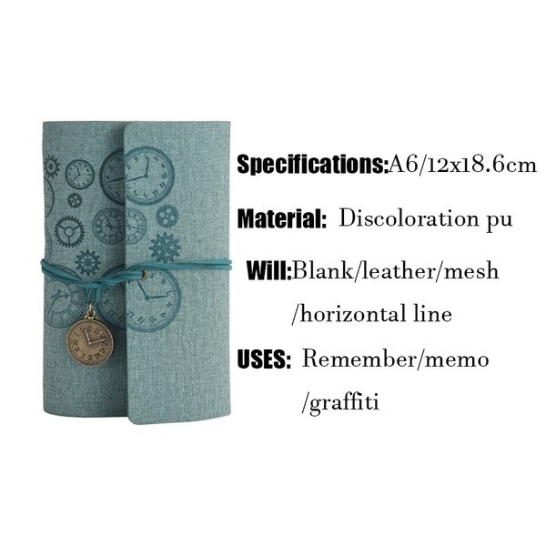 Retro Style Hand Book A6 Spiral Ring Binder Leather Notepad Small Notebook