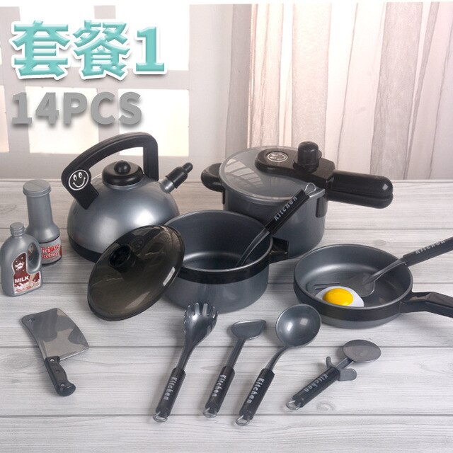 Household Appliances Pretend Play Kitchen Children's Toys Kettle Pressure Cooker Rice Cooker Induction Cooker Cookware Children': Light Grey