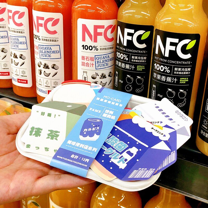 VanYi 30 Sheets/Box Drinks Stationery Sticker Paper Doll Decorative Delicious Convenience Store Diary Label Waterproof Stickers