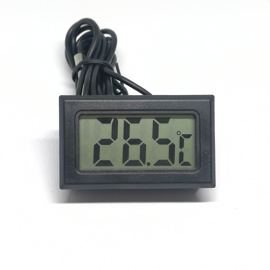 1PCS LCD Liquid Crystal Digital Display Thermometer With 1 Meter Sensor For Refrigerator Fish Tank Thermometer: black