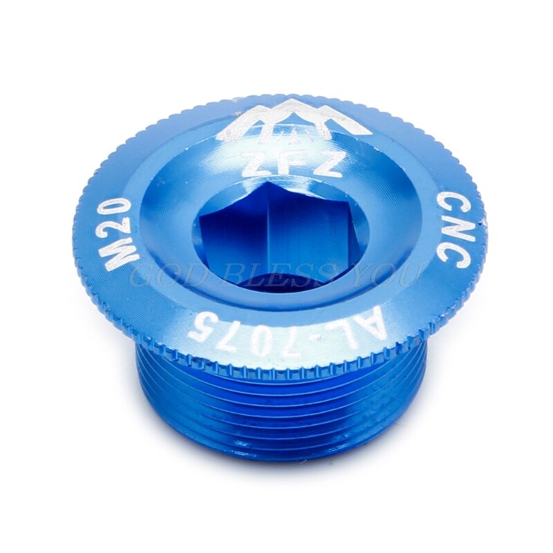 Mtb mountainbike cykel krankarm skruer kranksæt arm bolt cnc cover cups  m20mm til shimano: Blå