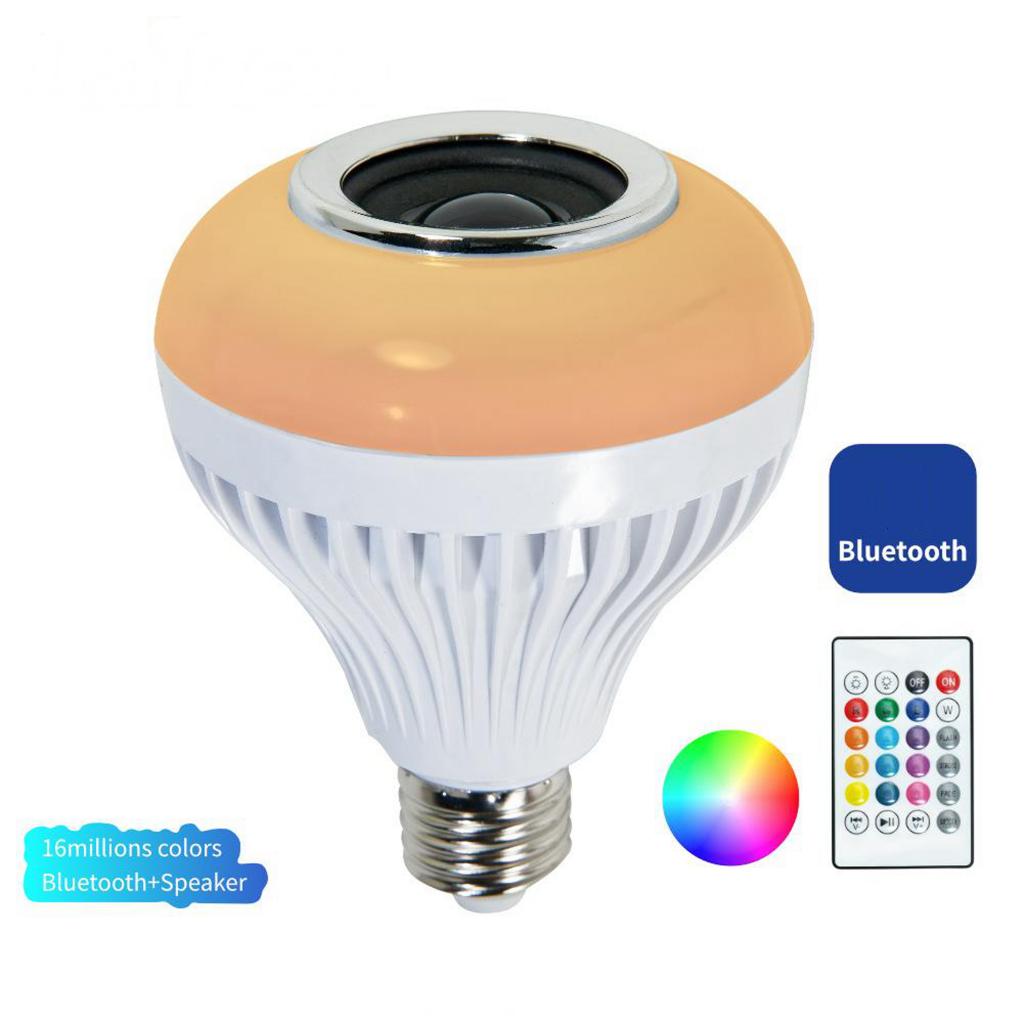 5-7W Wireless Bluetooth Speaker Lamp LED RGB Music Playing Bulb Light E27 Dimmable, 6500K Cool White Emergency Bathroom Wifi