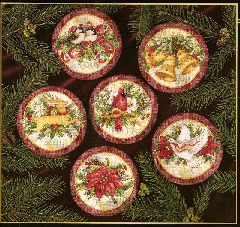 Dejligt talte korsstingss t old world ornaments or grandado