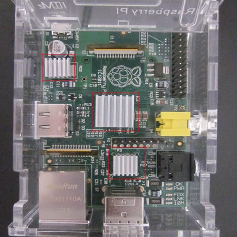 10 unids/lote disipador de calor Raspberry Pi 3 disipador de calor de aluminio ventilador de enfriamiento disipadores de calor para Raspberry Pi 3 Modelo B Plus / Raspberry Pi 2