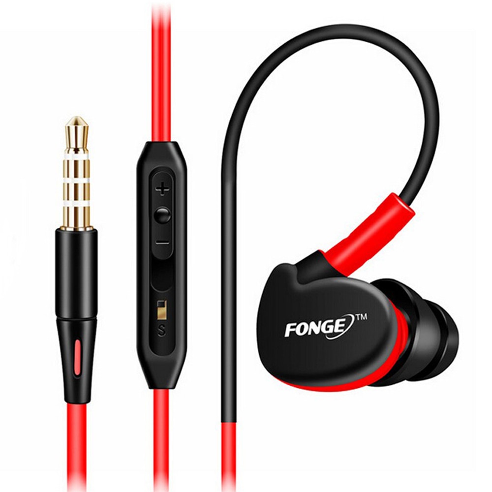 Sport Fonge Headphones Earphones Running Sweatproof Stereo Bass Music Headset With Mic For All Mobile Phone 4 color