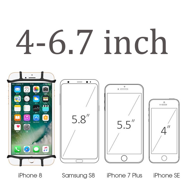 Universal Silicone Bicycle Phone Holder for iPhone 11 Pro Max SE X XR XS Max 6 7 8 Plus for Motorcycle Phone Mount Bike GPS Clip