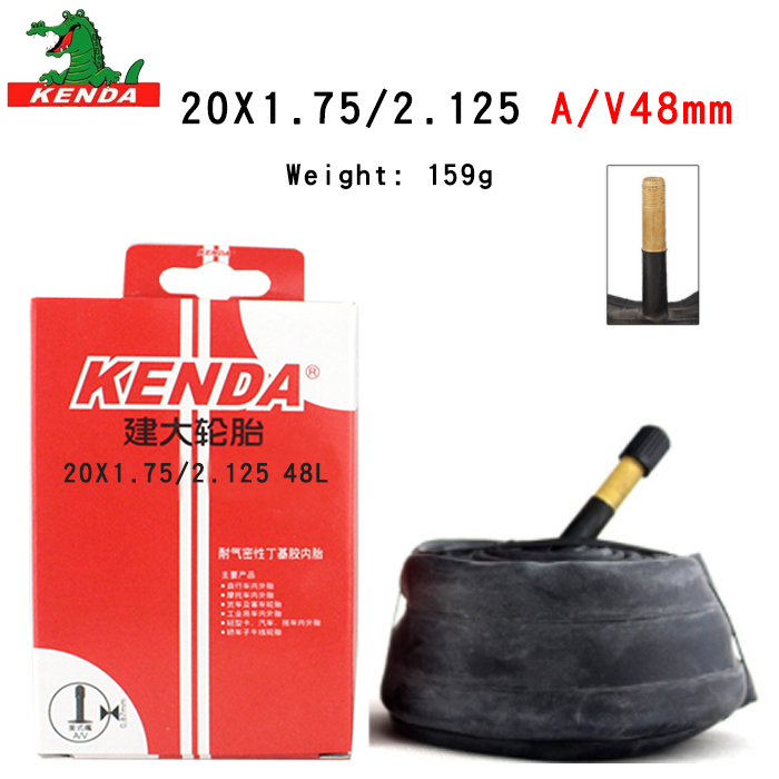 Kenda mountainbikeslang bmx hopfällbar cykelinnerslang mtb delar 20 tum cykling 1.0 1.5 1.75 2.125 a/ v f/v cykeldäck: 20 x 1.75-2.125 av48l