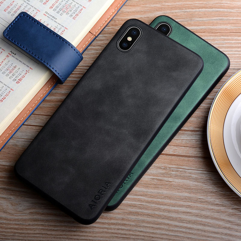 Custodia in pelle per iPhone XS Max XR X funda design semplice coperchio resistente per custodia iPhone XS