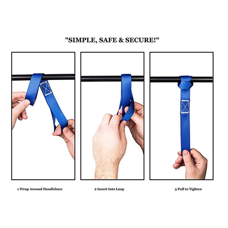 1PC Blue 30.5x2.5cm Soft Loop Tie Down Straps Ratchet Towing Cargo ATV UTV Motorcycle 600LBS