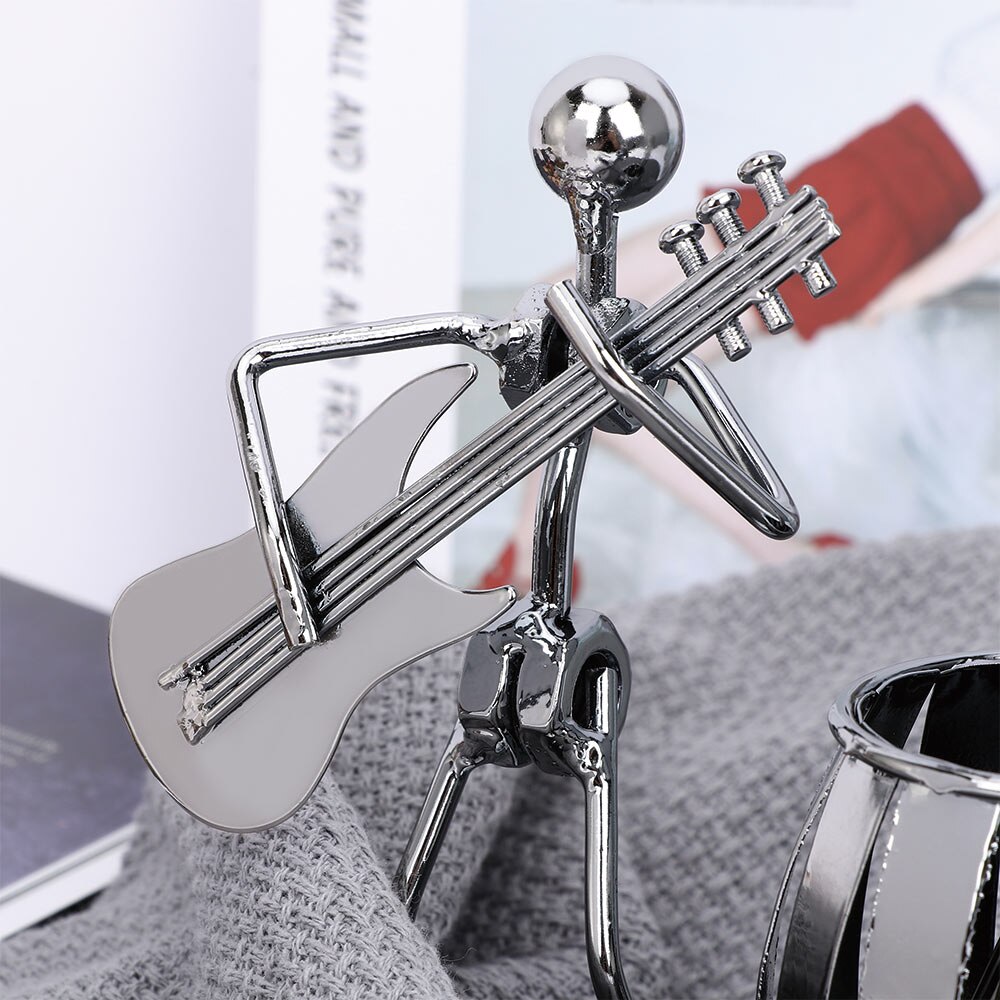Novelty Instrument Guitar Pen Holder Metal Desk Tidy Pencil Pot Organization School Supplies Office Accessories