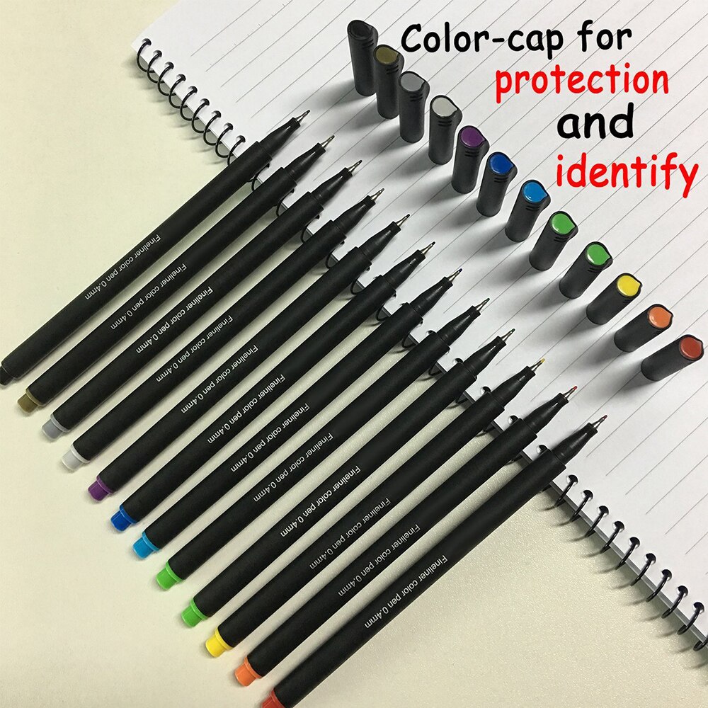 24 Colors Pen Set 0.4mm Fine Tip Line Writing Draw... – Vicedeal