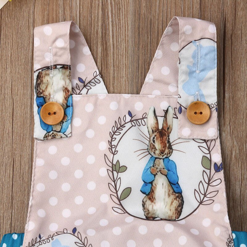 Focusnorm Zomer Pasgeboren Baby Jongens Meisjes Bunny Romper Mouwloos Print Jumpsuit Outfits Kleding