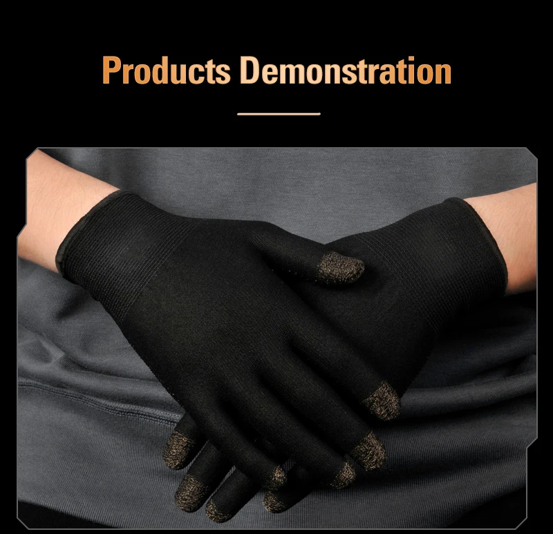 Paire de gants de jeu MEMO pour jeux mobiles, gants d'hiver pour écran tactile, gants en fibres d'argent