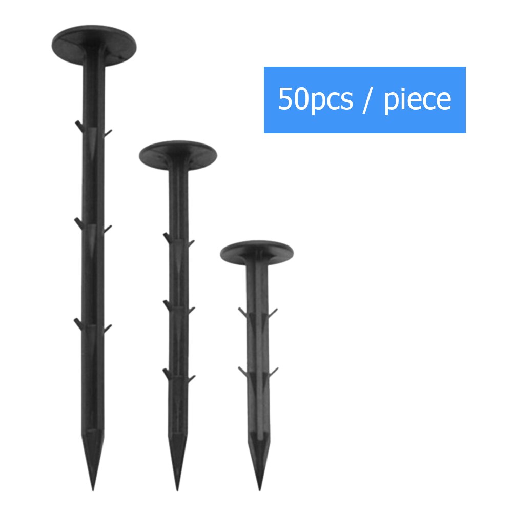 50pcs Practical Plastic Anchor Stakes Garden Netting Film Anchor Stakes Pegs Ground Cloth Fastening Barbed Nail