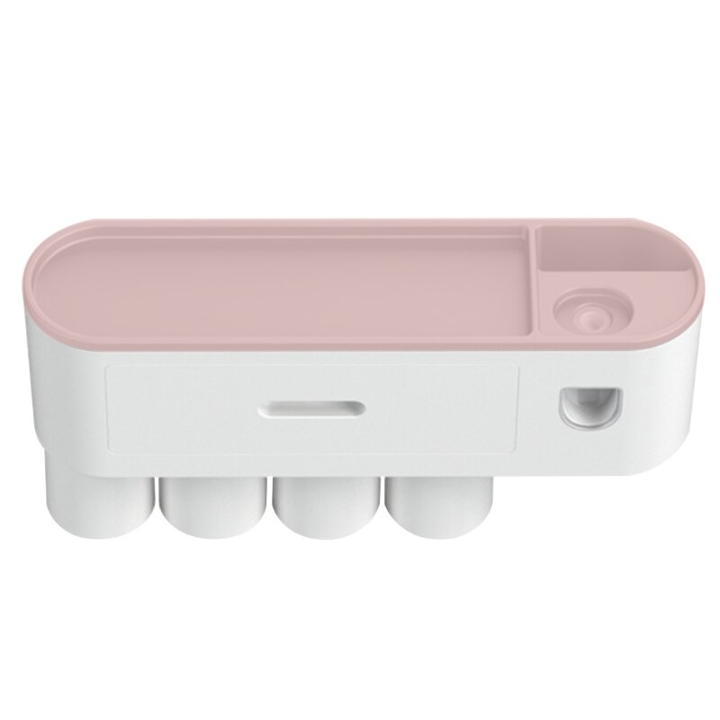 Automatische Tandpasta Dispenser Badkamer Accessoires Set Tandenborstelhouder Set met 4 Bekers Tandpasta Knijper Tandenborstel Opbergrek kopen vanaf een prijs van 20