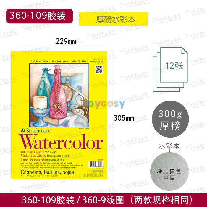 Strathmore 300 Series Bristol Paper, Drawing Paper, Watercolor Paper, Good Multi-purpose Drawing and Sketch Paper: 360-109