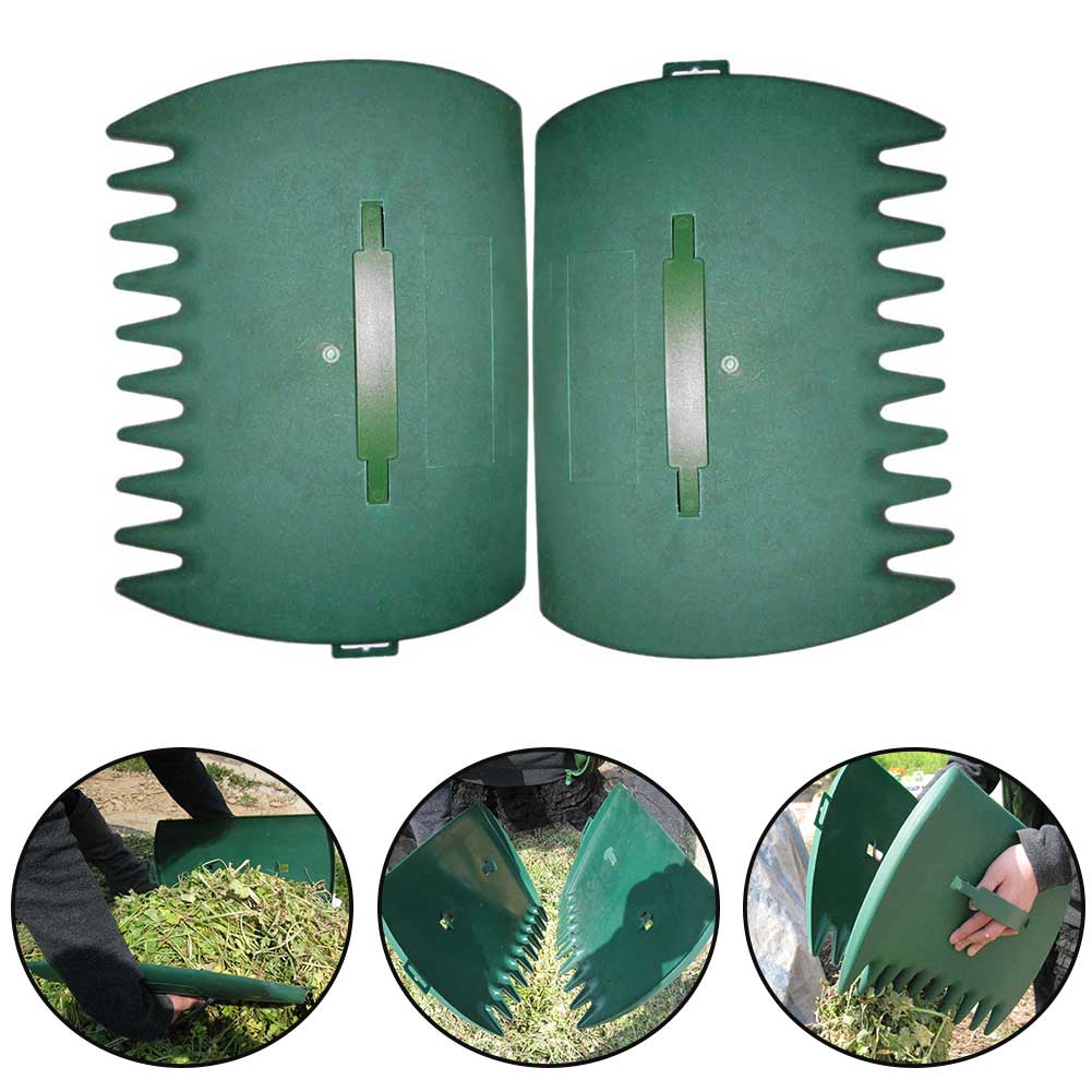 2pcs Rubbish Collector Cleaning Tool Portable Lawn Leaf Grabber Hand Rake Debris Large Capacity Serrated Yard Outdoor Garden