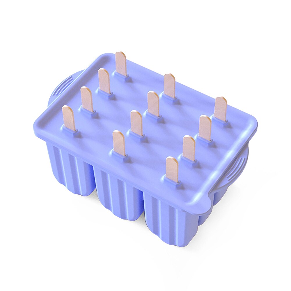 12 håls glass silikon isglassform silikon giftfri isglassform hemgjord stickglassmaskin sommar: Lila