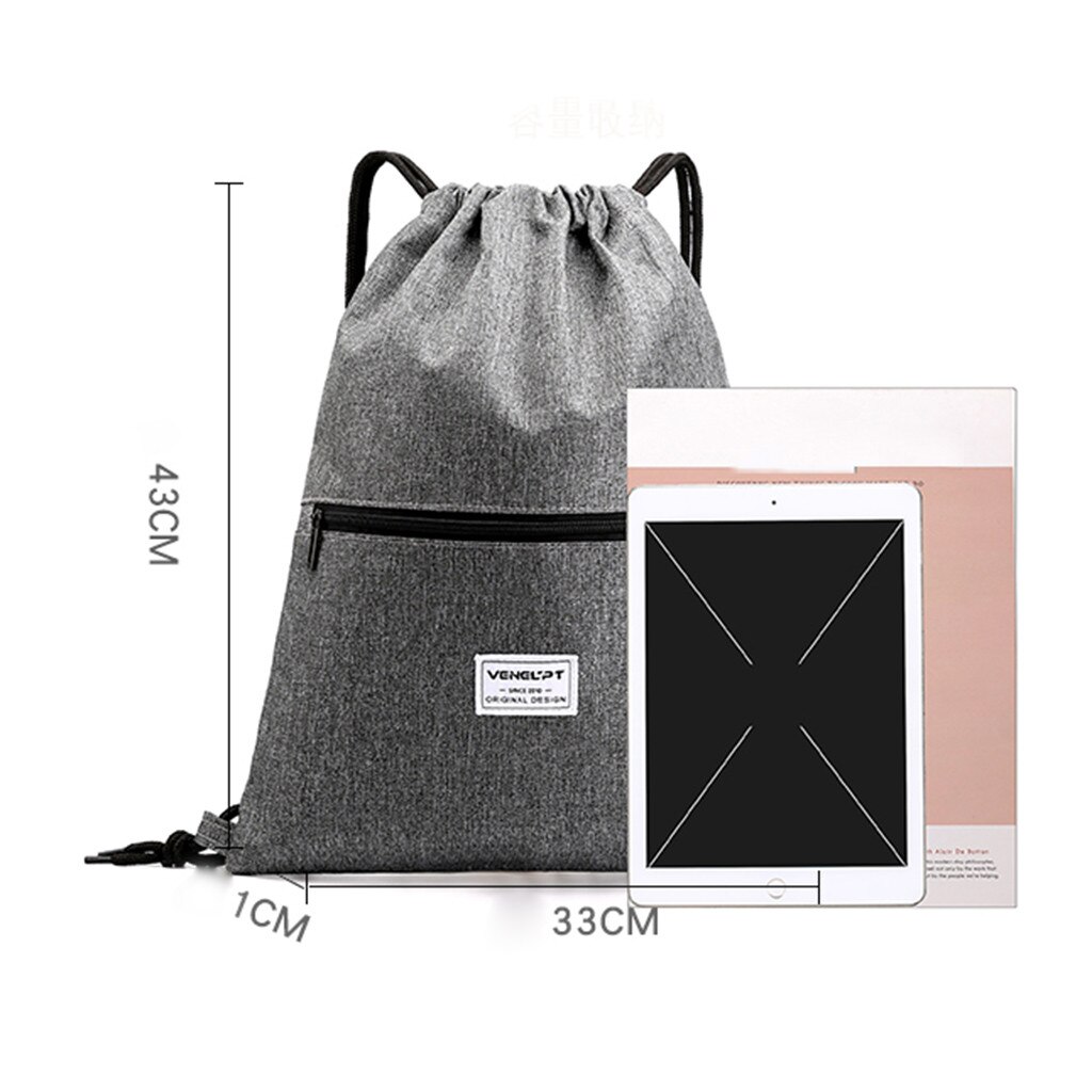 unisex Wasserdichte Reißverschluss Bündel Seil Rucksack Frauen Männer Schnur Reise Sport Rucksack Oxford Schule Einkaufstasche Bolsa Feminina35