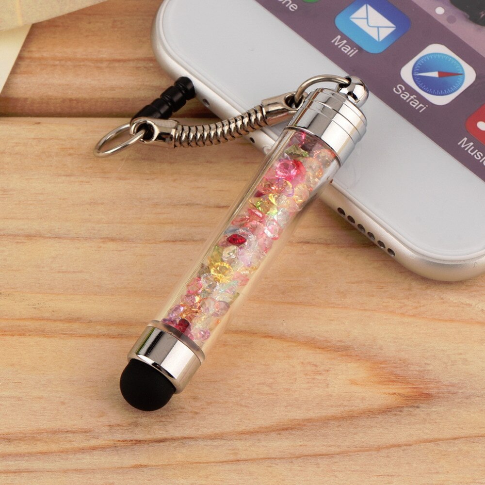 1PC Mini Kristall Diamant Bling berühren Bildschirm Stift Kuli Kapazitive Für Android IOS Smartphones Frei Von Kratzern Fingerabdrücke