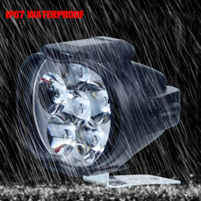 Motorcycle Headlight Spot Lights High Bright Waterproof Scooter Auxiliary Lamp Spotlights 6 LED Fog Bulb Work Lights with Switch