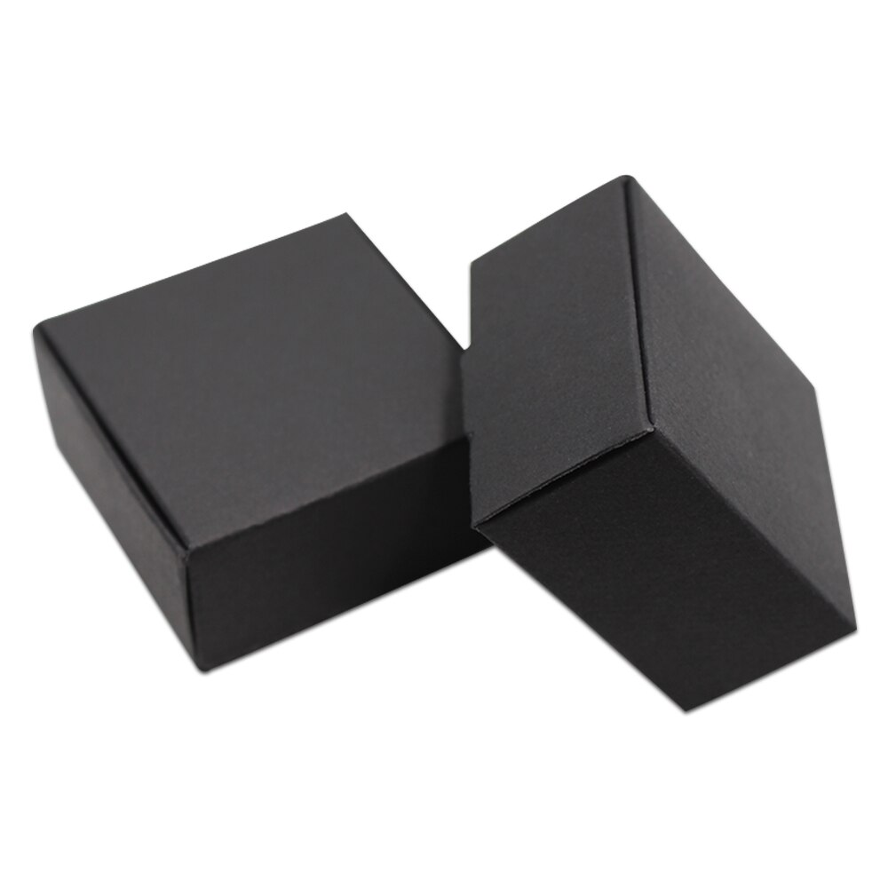 Zwart wit kraftpapier bruiloft decoratie doos feest kleine verpakking doos handgemaakte ambachtelijke soay snoep sieraden verpakkingsdozen