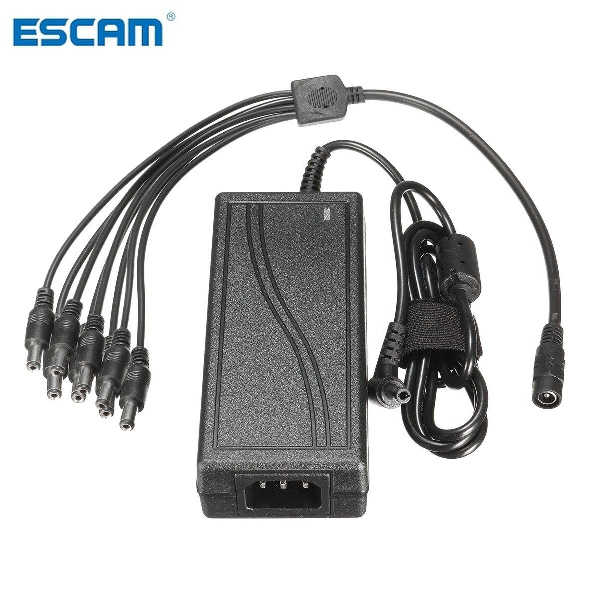 Dc 12V 5A Monitor Power Adapter Voeding + 8 Way Power Splitter Kabel Voor Camera/Radio surveillance Cctv