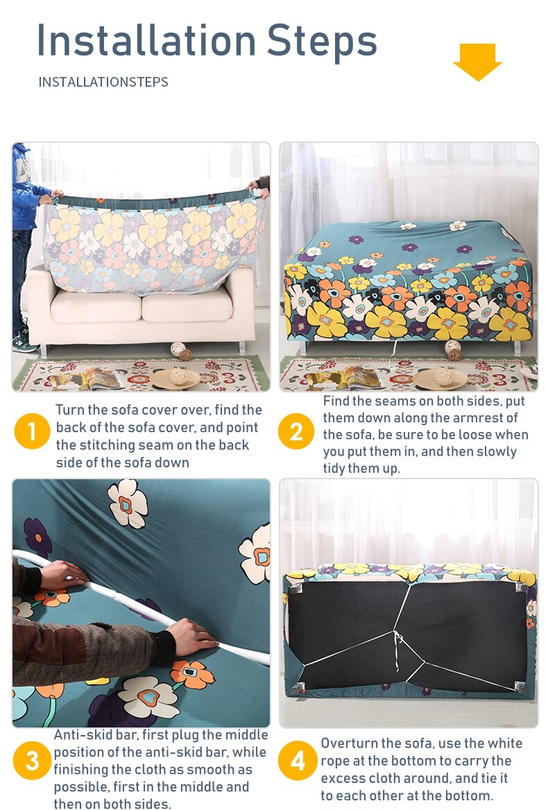 Solid Color Universal Couch Cover for Living Room Furniture Single/Two-seater Sofa Set Slipcovers Four Season