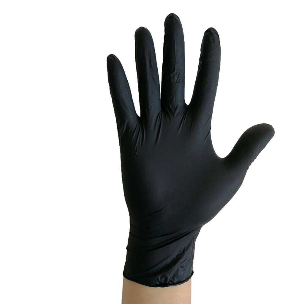 Guantes desechables de nitrilo para cocina, manoplas de trabajo para preparación de comida, resistentes al agua, color negro, 100 Uds.