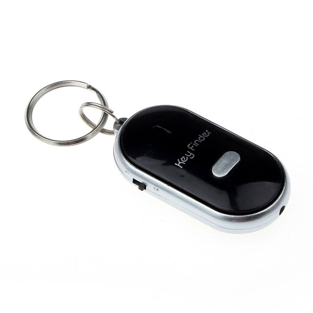 Mini Keychain LED Whistle Key Finder Blinkt Sound Piepen Remote Verloren Keyfinder Locator Schlüsselring Tracker für Kinder Brieftasche: Black