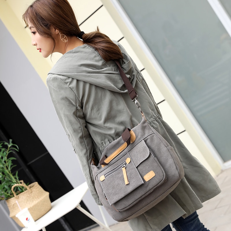 Canvas Shoulder Bag Female Handbag Women's Totes Messenger Packs Femme De Marque Casual Bolsos Mujer Girl's Crossbody bags