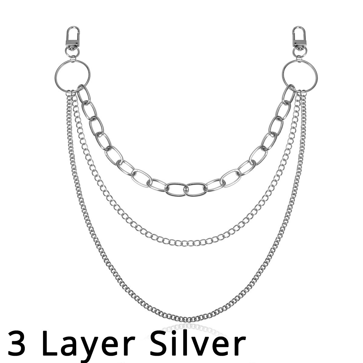 Zwei Reihe PVC Klar Gürtel Für Frauen Stift Schnalle Weiblichen Weiß Taille Hosen transparent Gürtel Damen Jeans Tülle Gürtel 154: 3 Schicht Silber-