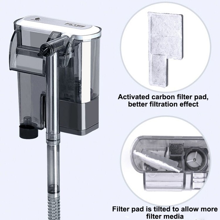 Aquarium Waterfall Filter Hang On Adjustable Water Flow Filter Spong Pad Multifunction Optional Uvc Lamp Skimmer Fish Tank 220v