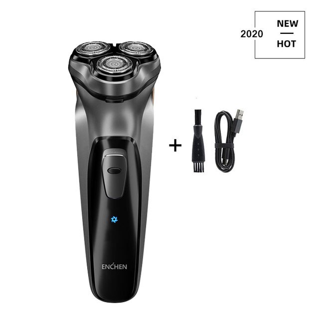Enchen Electric Shaver Men's Razor Beard Machine LED display Portable Dry Wet Beard Trimmer Rechargeable 3 head shaving machine: Blackstone C J set1
