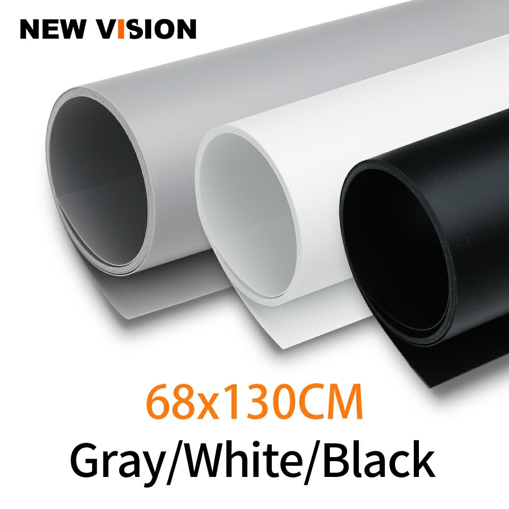 Zwart Wit Grijs 68 cm * 130 cm 27*51 inch Naadloze Water-proof PVC Achtergrond Achtergrond Papier voor Foto Video Fotografie Studio