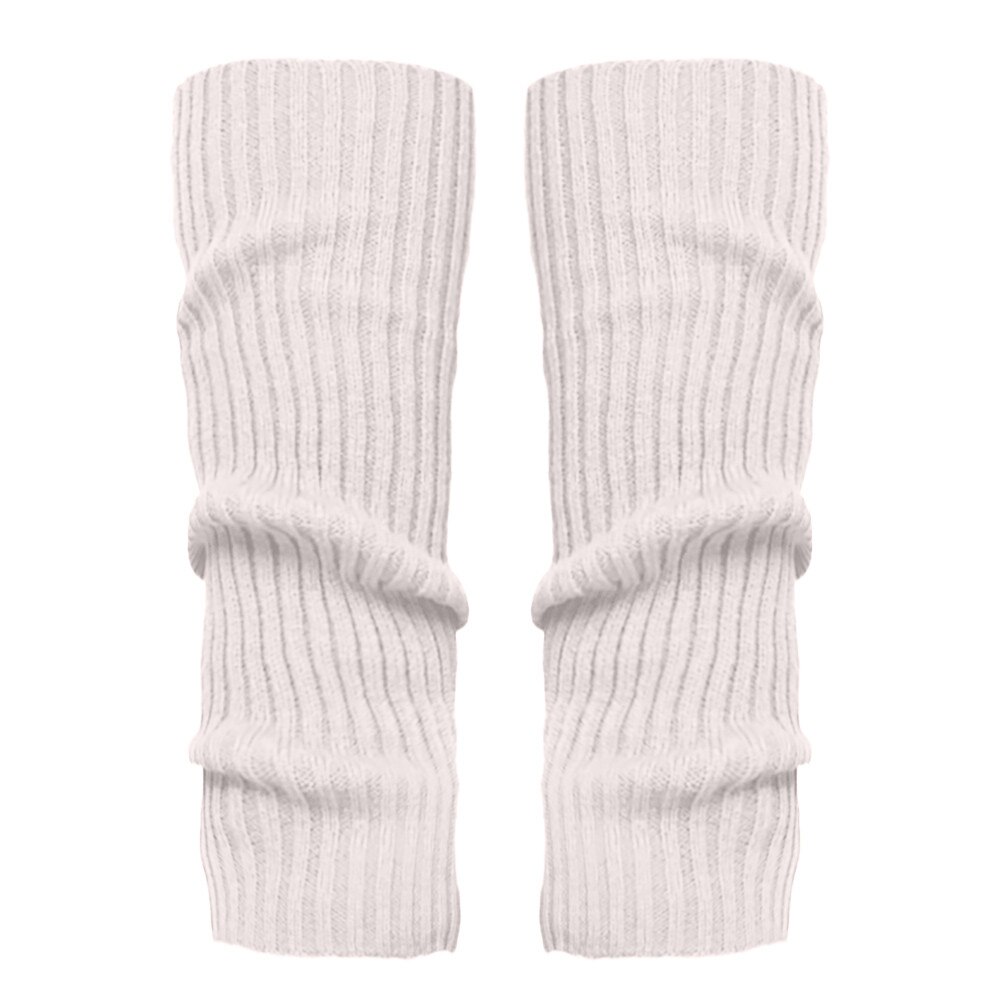 Lolita japonesa-Calentadores de piernas para niña, Bola de lana tejida, cubierta para pies, calentador de piernas, calcetines, Otoño e Invierno: Blanco