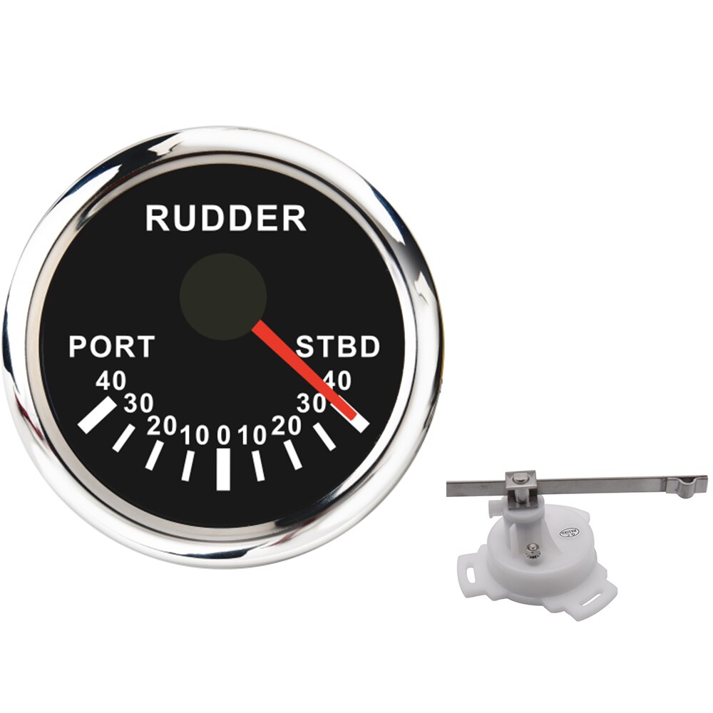 52mm Boat Marine Rudder Angle Indicator 0-190 ohm With Rudder Angle Sensor 12V/24V Sailing Boat Pack of 1 Rudder Angle Indicator: BS with Sensor