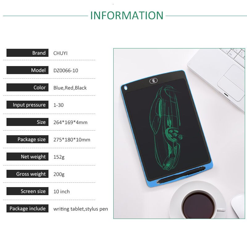 CHYI 10 Inch LCD Writing Tablet Electronic Digital Graphic Tablets Notepad Touch Handwriting Pad Memo Drawing Board For Children