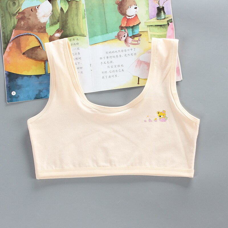 Junior High School Studenten Dubbele Laag Puur Katoen Studenten Beha Vest: Skin