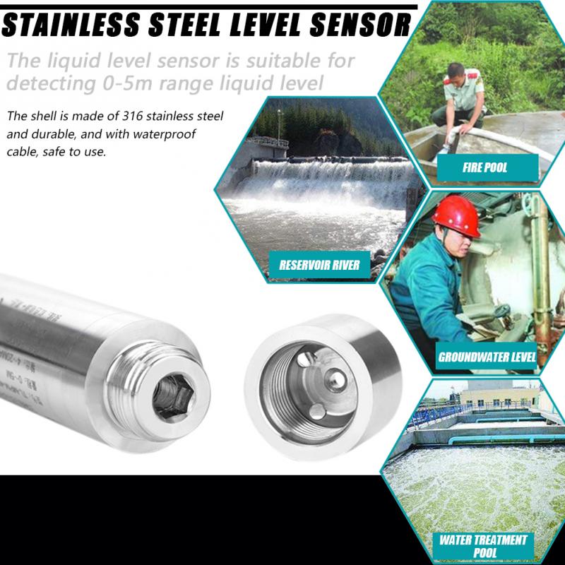 DC 24V TL231 Liquid Level Sensor Throw-In Type Level Sensor For Detecting 0-5m Range Depth