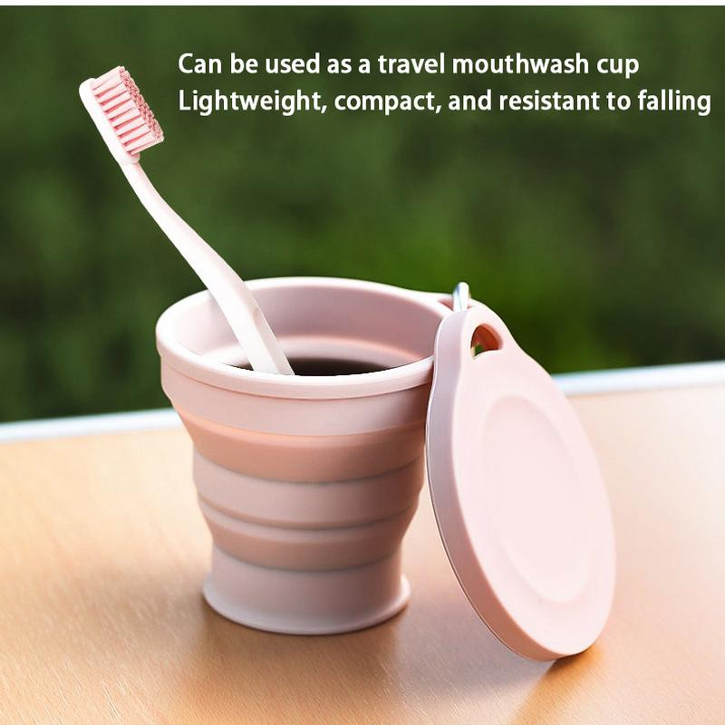 Tasse pliante de 180ml, Mini tasse rétractable en Silicone, tasse à thé Portable, café de voyage en plein air, tasse à boire télescopique avec couvercle