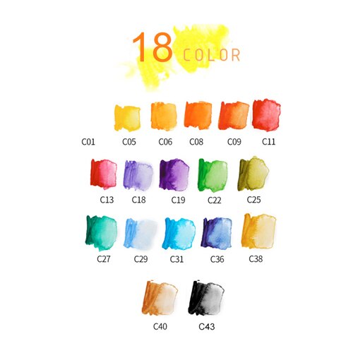 Professionele Aquarel Schildert 18 24 33 42 Kleuren Solid Aquarel Reizen Set Voor De Kunstenaar Art Levert Draagbare Tekening Kits: 18 Colors