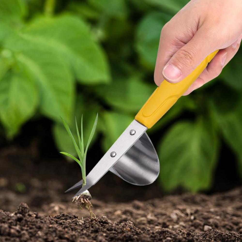 Garden Hand Weeder Stainless Steel Gardening Tool for Weeding Non-slip Plastic Handle