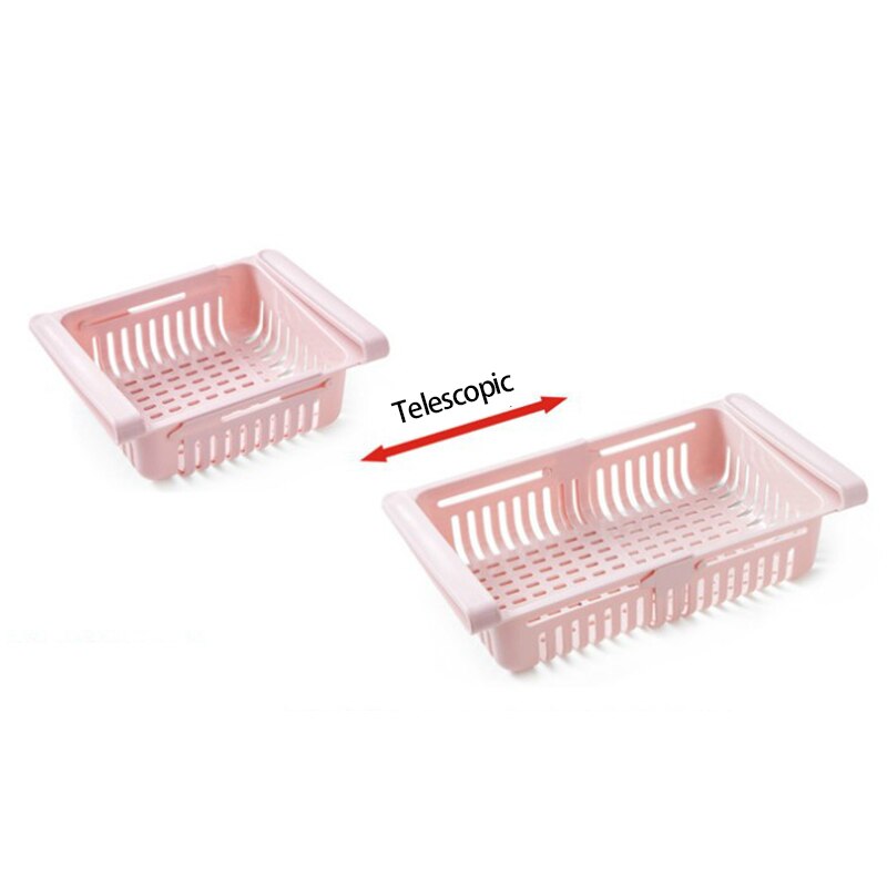 Kitchen Adjustable Storage Rack Fridge Food Organizer Storage Drawer Container Refrigerator Box Rack Fridge Storage Shelf