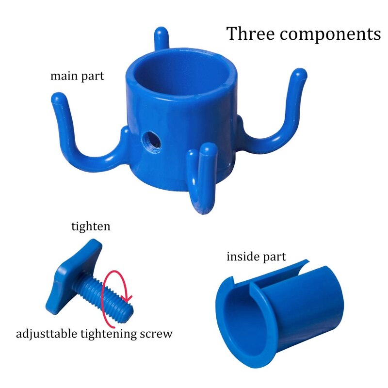 2 paquetes de ganchos colgantes para sombrilla de playa, gancho de plástico de 4 puntas para sombrillas, bolsas de playa, sombreros, ropa, cámara, Sungl