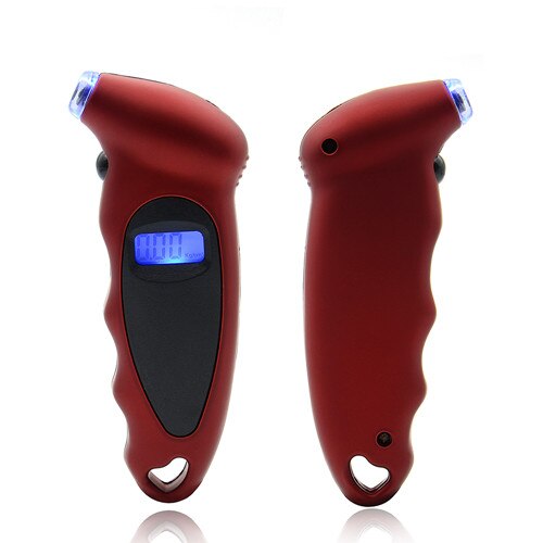 Mini LCD Digital Tire Tyre Keychain Air Pressure Gauge For Car Auto Motorcycle W310: Red