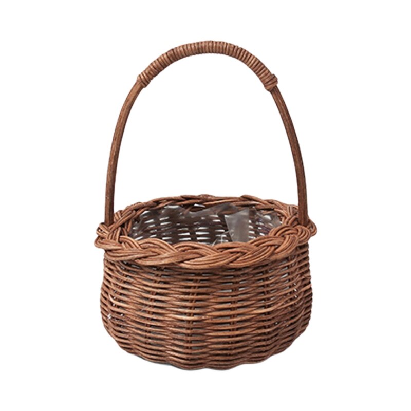 Cesto di fiori intrecciati cesto di immagazzinaggio in Rattan cesto di fiori fatto a mano cesto di fiori fatti a mano per la decorazione domestica di nozze: A2