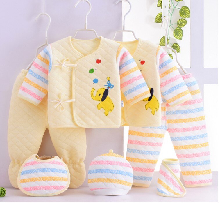 (7 Stks/set) pasgeboren Baby 0-3M Kleding Natuur $ Heathy Baby Jongen/Meisje Kleding 100% Katoen Cartoon Ondergoed, 207085: Roze