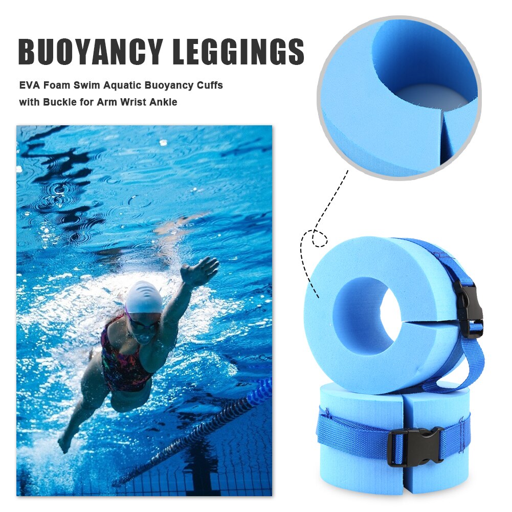 2x EVA Foam Swim Aquatic Buoyancy Cuffs with Buckle Arm Wrist Ankle for